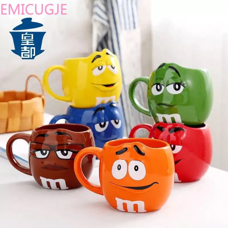 Керамическая Цветная глазурь кружки для кофе и молока воды чай PorcelainCute M& M мм бобы кафе овсянка кружка для питья чашки