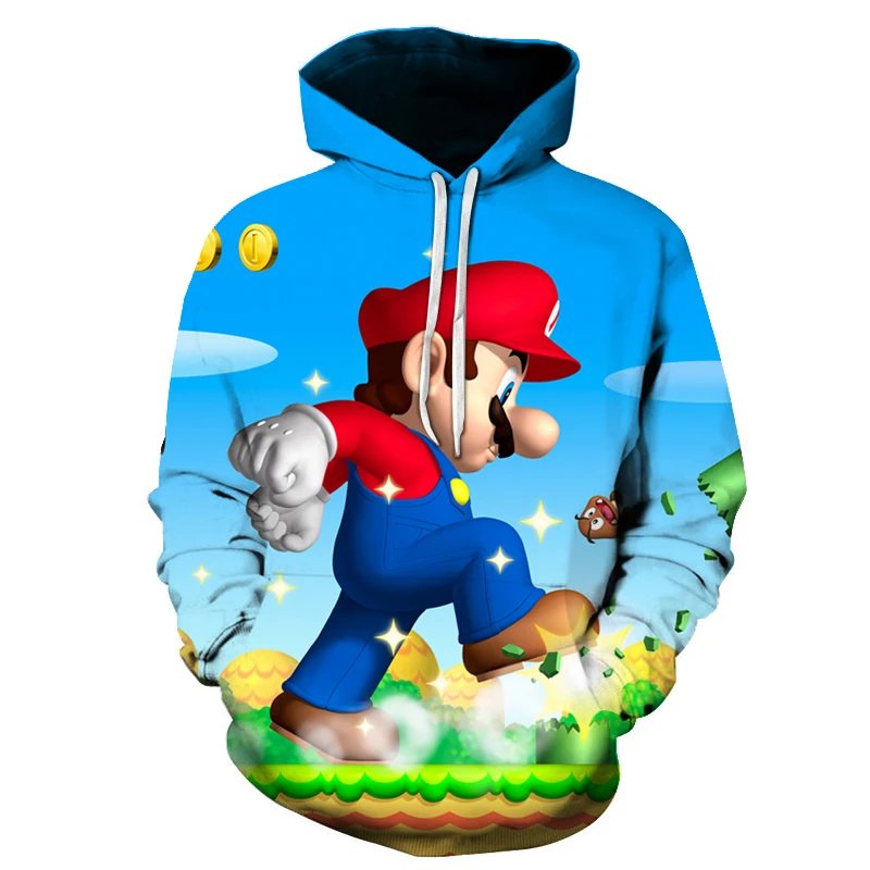 

New 3D Print Men Funny Mario Pattern Printing Hooded Sweatshirt Tops 2019 Fashion street Hip hop apparel spring and fall Hoodies