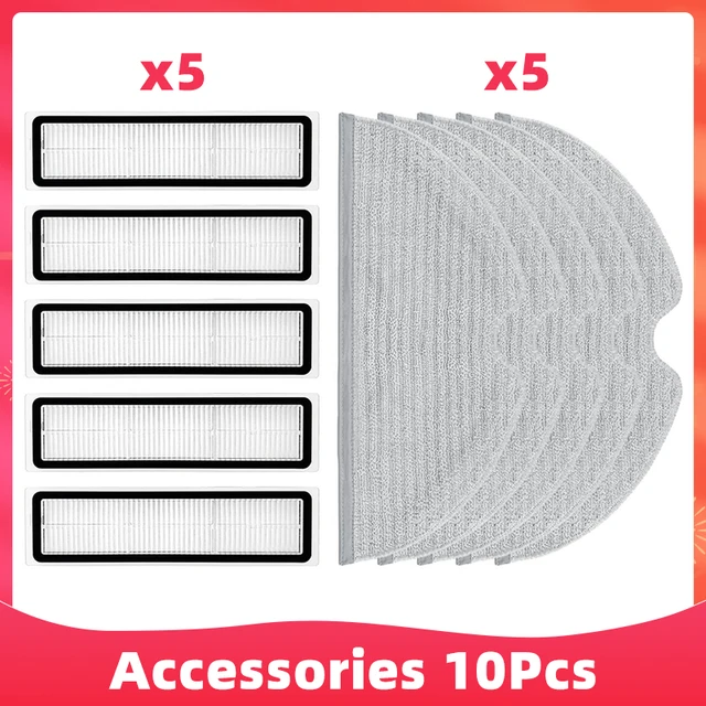 Main Side Brush Mop Cloths Hepa Filter For Xiaomi Dreame D9 Dreame Bot L10 Pro Trouver Robot LDS Vacuum-Mop Finder Spare Parts Set 3