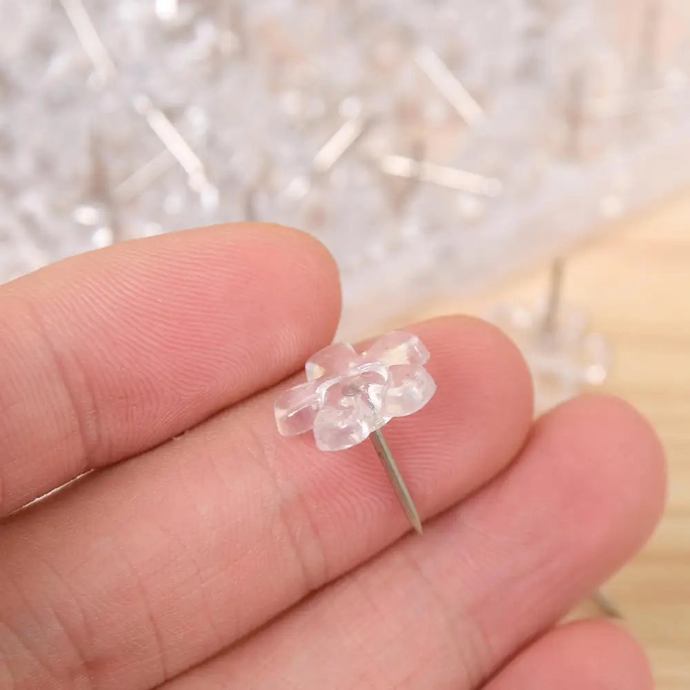 100 Pcs Flower Shape Decorative Cute Thumb Tacks ThumbNails PushPins Push Pins for Photos Wall, Maps, Bulletin Board