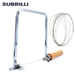SUBRILLI – scie à bois avec cadre en acier et fil, outil à main de bricolage, pour pierre de Jade, céramique, verre, bois, métal, coupe précise 
