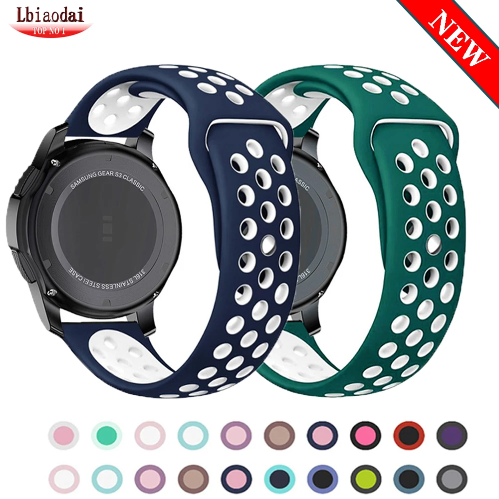 Ремешок силиконовый для Samsung Galaxy watch 4 classic 3 Active 2 Gear s3 Frontier браслет Huawei GT/2/2E/Pro 20 мм 22