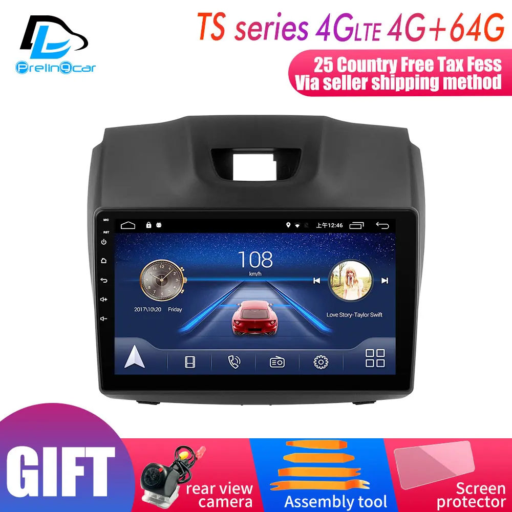 Prelingcar планшет android для 2din isuzu d-max радио аксессуары автомобильный монитор Мультимедиа Видео плеер навигация gps DSP стерео