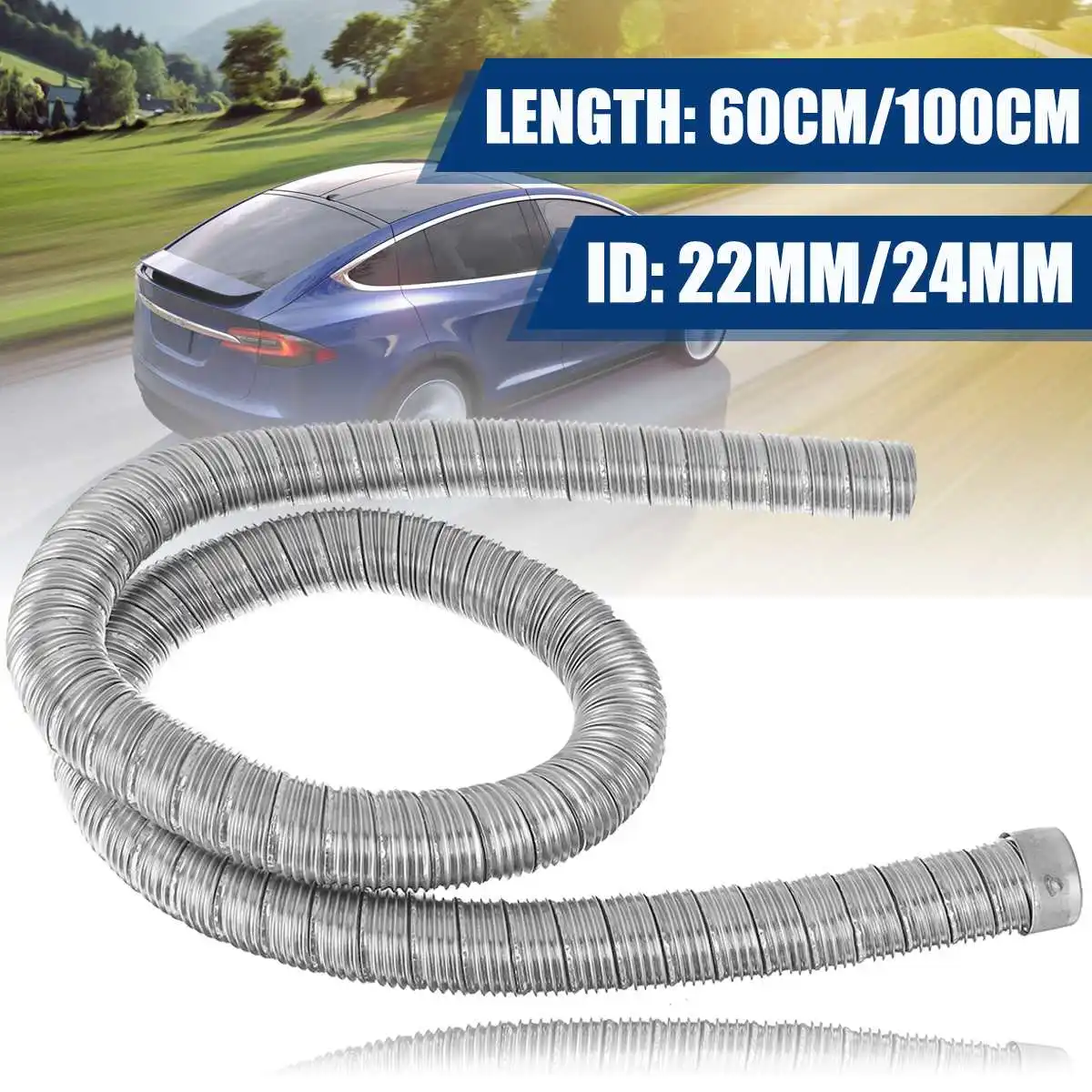 Exhaust Tail 24mm Dual-layer 60cm Car Heater Exhaust Pipe Air