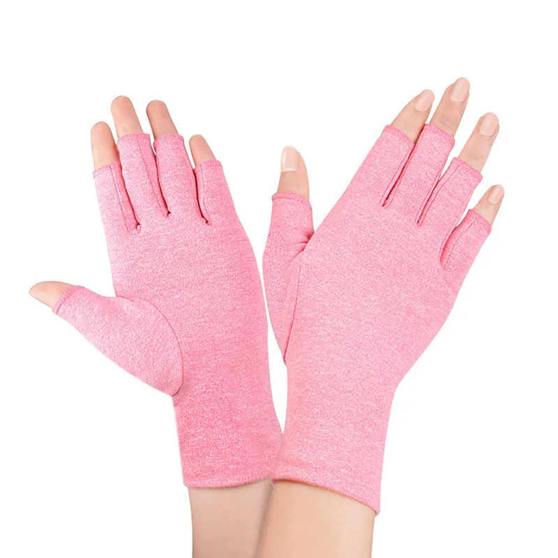 YELITE,, модные эластичные перчатки на пол пальца, велосипедные перчатки, артрит, давление, перчатки для здоровья, пепел, анти-отек, перчатки для верховой езды - Цвет: CS1219P