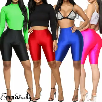 

Women Stretch Biker Bike Shorts High Waisted Workout Sports Shorts Spandex Knee Length Women's Cycling Shorts S M L XL