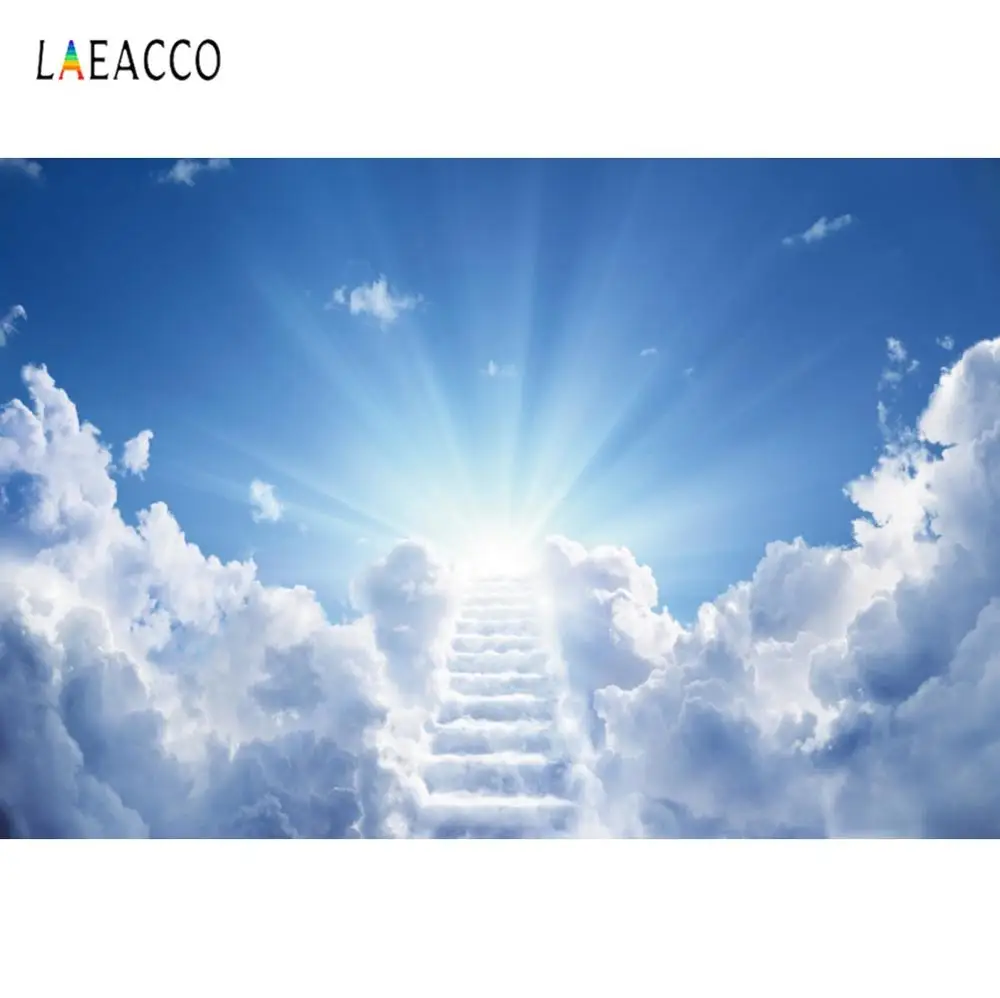 Laeacco Clouds Steps Sunlight Sky Photography Backgrounds Decoration ...