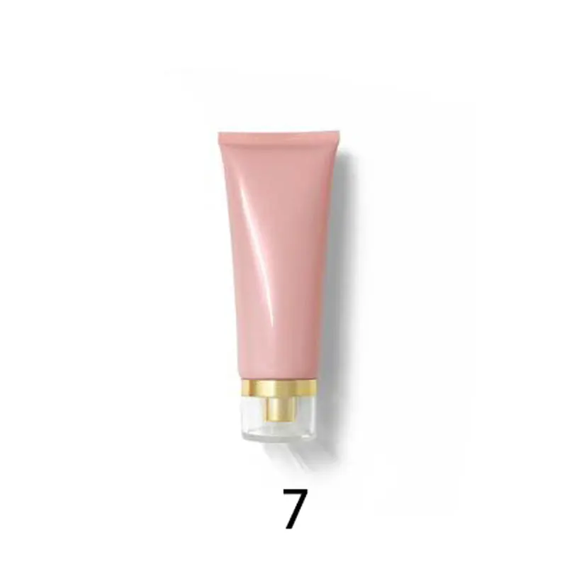 Розовый солнцезащитный крем трубка пустой глянцевый образец лосьона шланг изысканная упаковка контейнеры Мягкие пластиковые тубы 100 мл 50 шт./лот - Color: Acrylic Cap 7