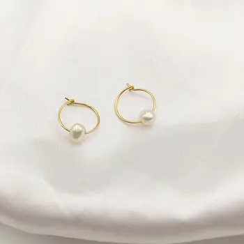 

14KGF White Baroque Pearl Earrings Handmade Designer Jewelry Hook Earrings For Women