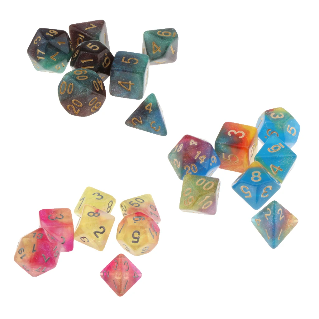 7Pc Multi-sided Dices Set D4-D20 MTG DND RPG Board Game Dice for D&D Roleplaying Party Casino Table Game Toy