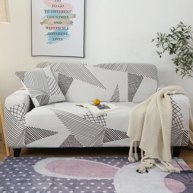 Протектор мебели, геометрический диван, чехлы для гостиной, для домашних животных, чехол для дивана, эластичный стрейч, односекционный диван, кресло - Цвет: color 3