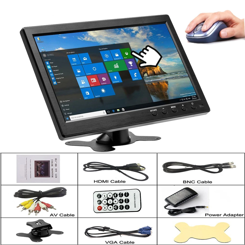 Slide DIYSECUR 10.1 Inch TFT LCD HD Car Monitor Rear View Monitor Build In Speaker With BNC / AV - Foto 8