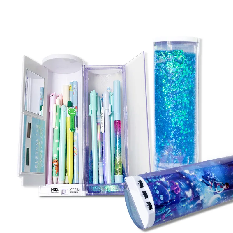 

пенал newmebox с паролем с калькулятором школьный пеналы пинал многофункциональный концелярия Пенал канцелярия пеналы аниме пластиковый pencil case box with calculator