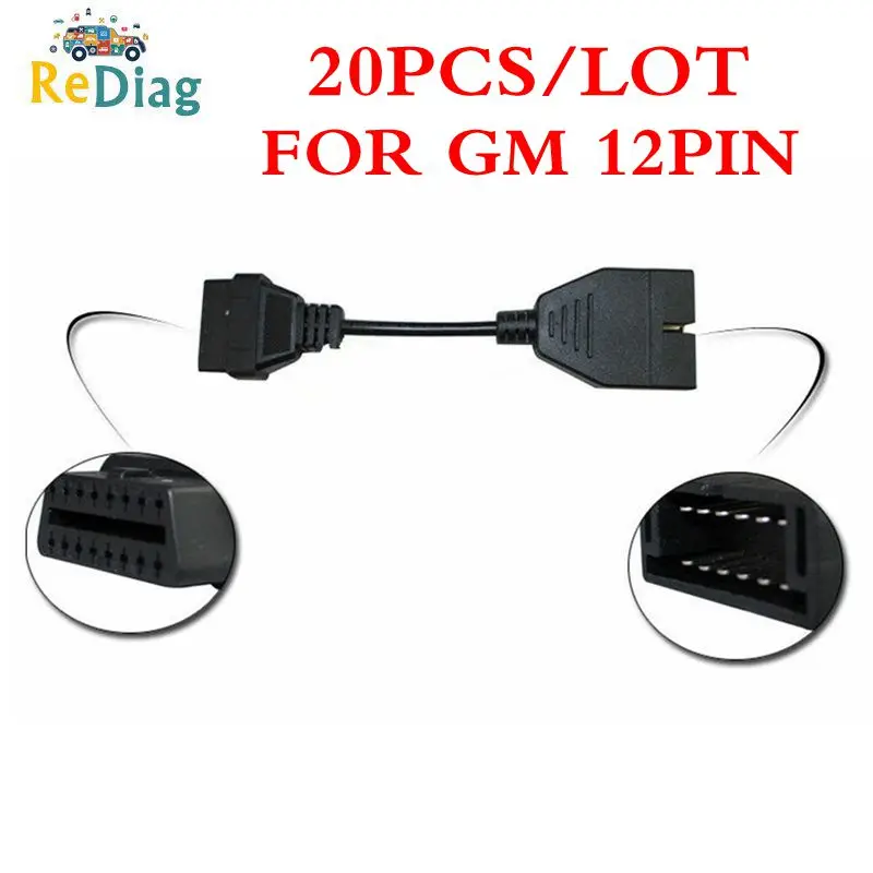 20 шт./лот для GM12 OBD2 Кабель-адаптер для GM12 Pin ODB разъем для OBD II 16Pin Автомобильный Кабель диагностического прибора для GM 12 Pin