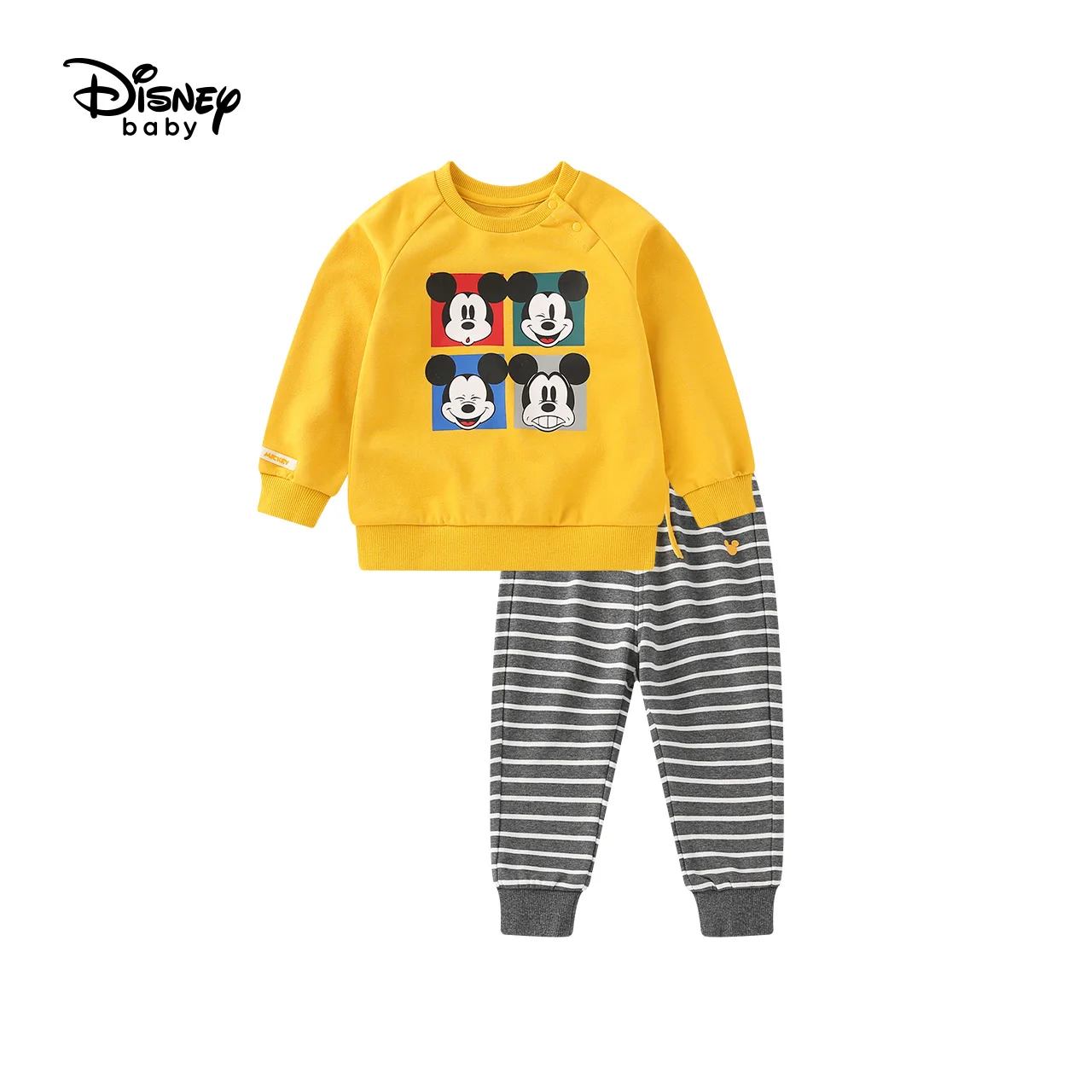 Disney/детская одежда для малышей детский трикотажный костюм с воротником под горло для мальчиков г., осенний комплект из двух предметов в западном стиле