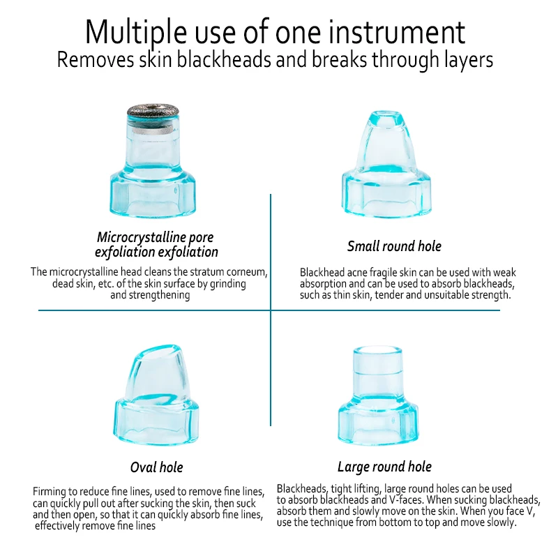 Пылесос для удаления угрей и глубоких пор для лица, Удаление прыщей, вакуумная всасывающая маска для лица, спа алмазный инструмент для ухода за кожей