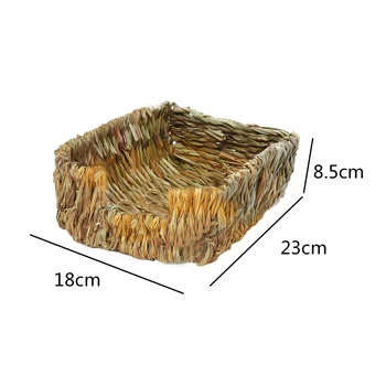 Natural Grass Hamster Bed Mat Rabbit Grass Mat Nest Cage Safe Chew Toy For Guinea Pig Rabbit Woven Bed Pets House Pet Supply 4