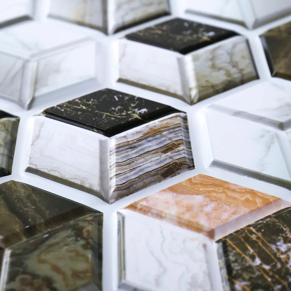 Взрывные модели 3D геометрические плитки наклейки анти-столкновения ПВХ водонепроницаемые обои имитация кирпича украшения для кухни