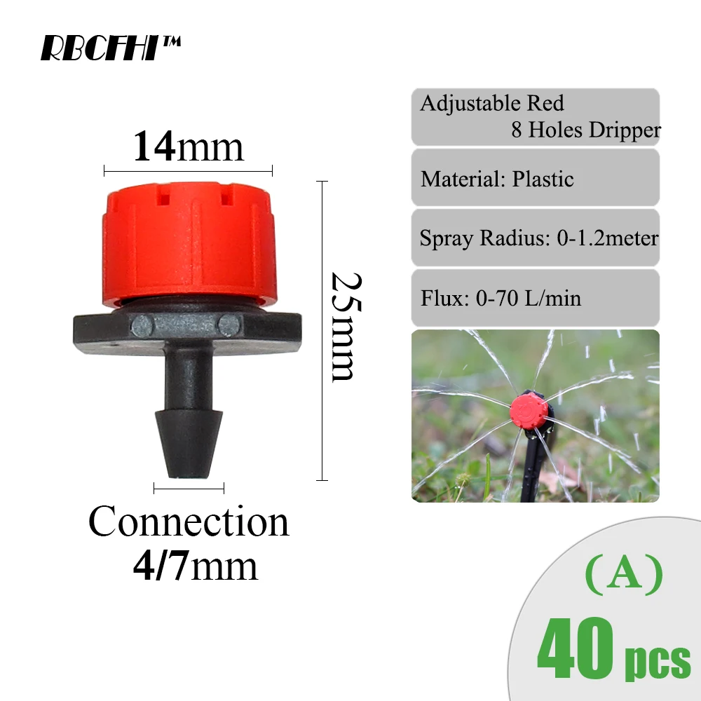 Garden Drip Irrigation Hose Connector Spray Sprinkler Emitters Stake Dripper Rotating Nozzle Watering Arrow RBCFHI Variety Style hose connector drip irrigation spike drip irrigation garden dripper drip irrigation stakes irrigation fittings