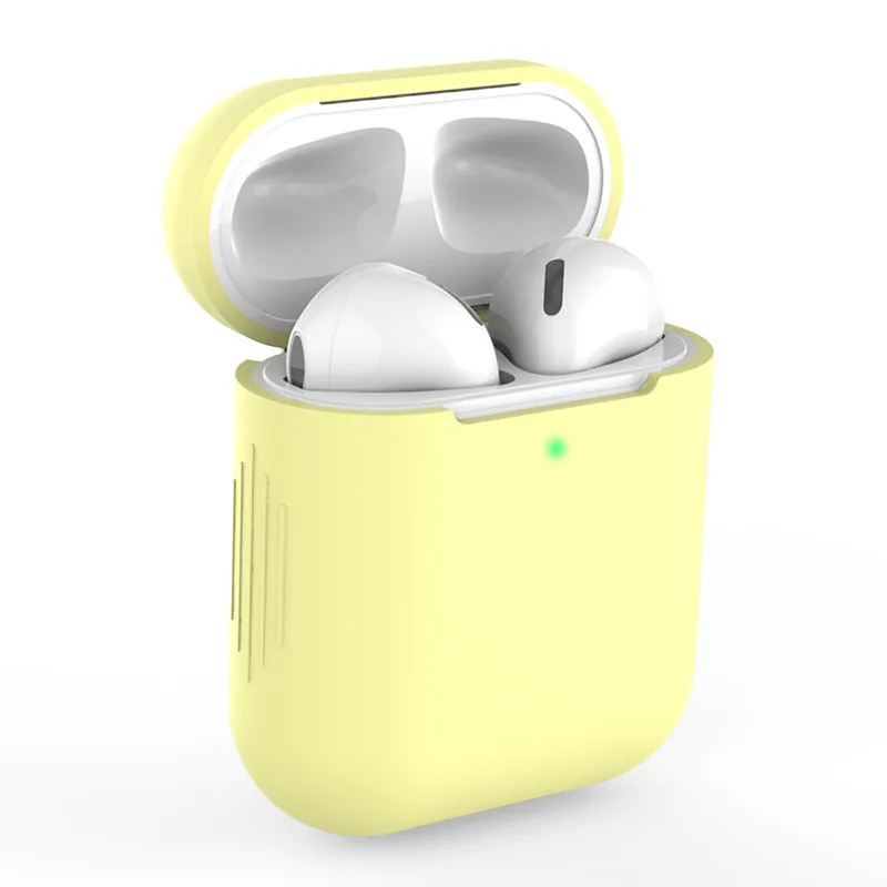 Мягкий силиконовый чехол ярких цветов для Apple Air Pods 2 чехол s для AirPods 2 тонкий противоударный защитный чехол для наушников аксессуар - Цвет: Синий