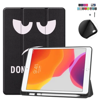 

Pen Holder Leather Case For iPad 10.2'' 2019 Smart Wake Sleep Flip Cover For iPad Pro 10.2 inch Back Stand Capa Fundas +Stylus