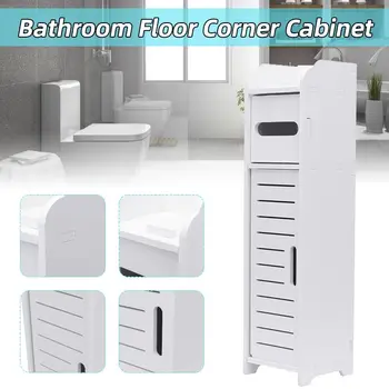 

Bathroom Cabinet 58X15.5X15.5CM Bathroom Toilet Furniture Cabinet White Wood-Plastic Board Cupboard Shelf Tissue Storage Rack