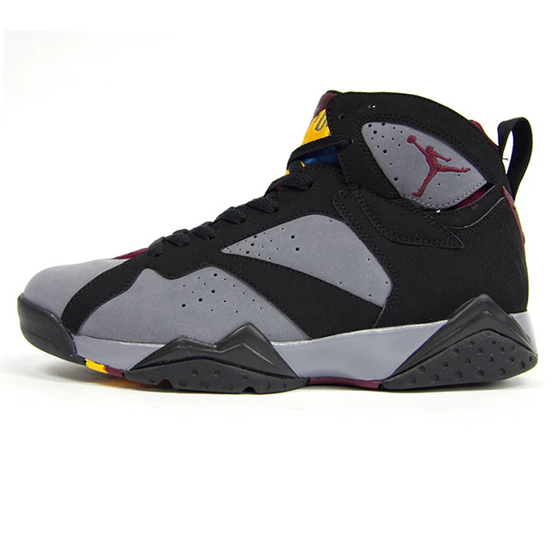 Оригинальные аутентичные Air Jordan 7 Bordeaux AJ7 Bordeaux женские баскетбольные кроссовки спортивная уличная Массажная обувь средней длины - Цвет: 304774-034