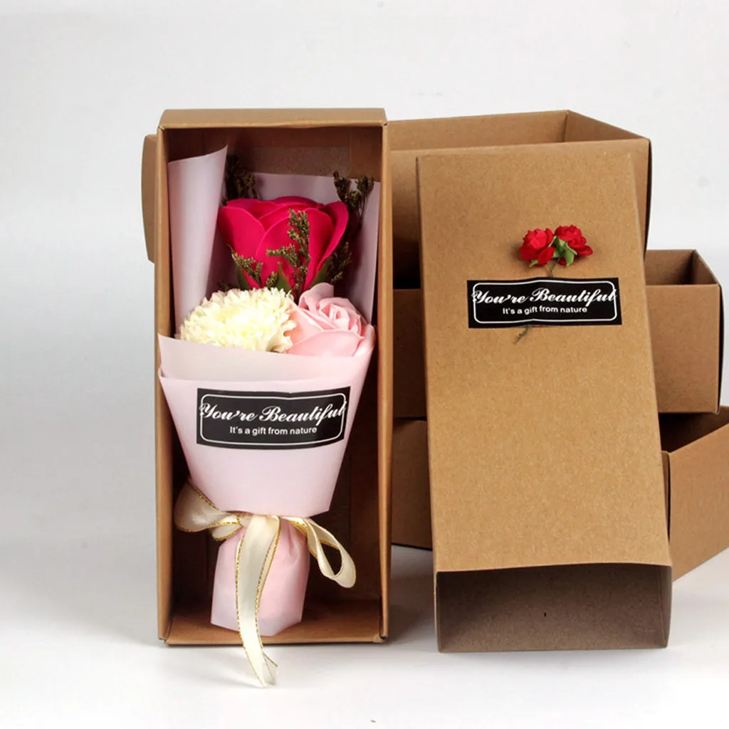

Romantic Carnation Soap Flower Box Scented Bath Body Petal Rose Flower Soap Carnation Soap Flower Gift Box Artificial flowers