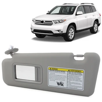 

Left Driver Side Car Sun Visor Sunshade Shield For Toyota Highlander 2008 2009 2010 2011 2012 2013 w/ Vanity Light Gray/Beige