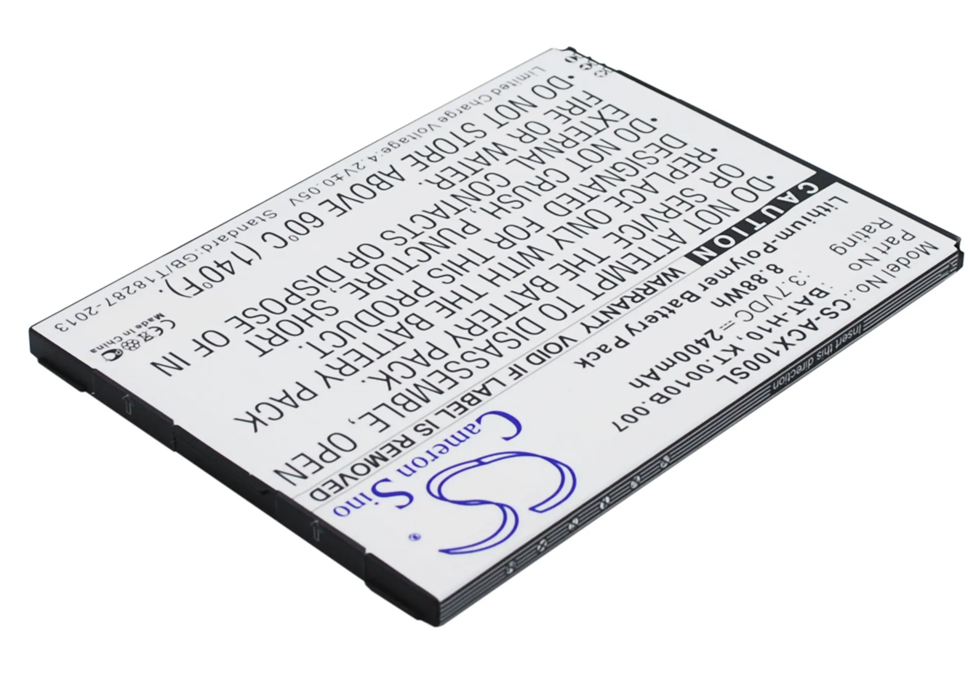 UPGRADE Cameron Sino Battery For Acer BAT-H10 Liquid X1,S53 2400mAh / 8.88Wh