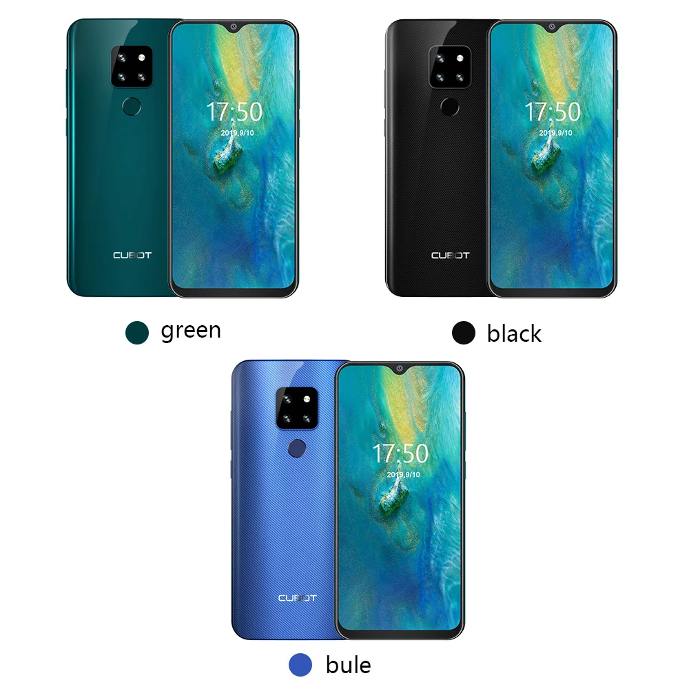 Cubot P30 Android 9,0 4G смартфон 4 Гб+ 64 Гб полный экран Восьмиядерный 6,3 дюймов Тройная камера распознавание лица разблокировка отпечатка пальца 4000 мАч