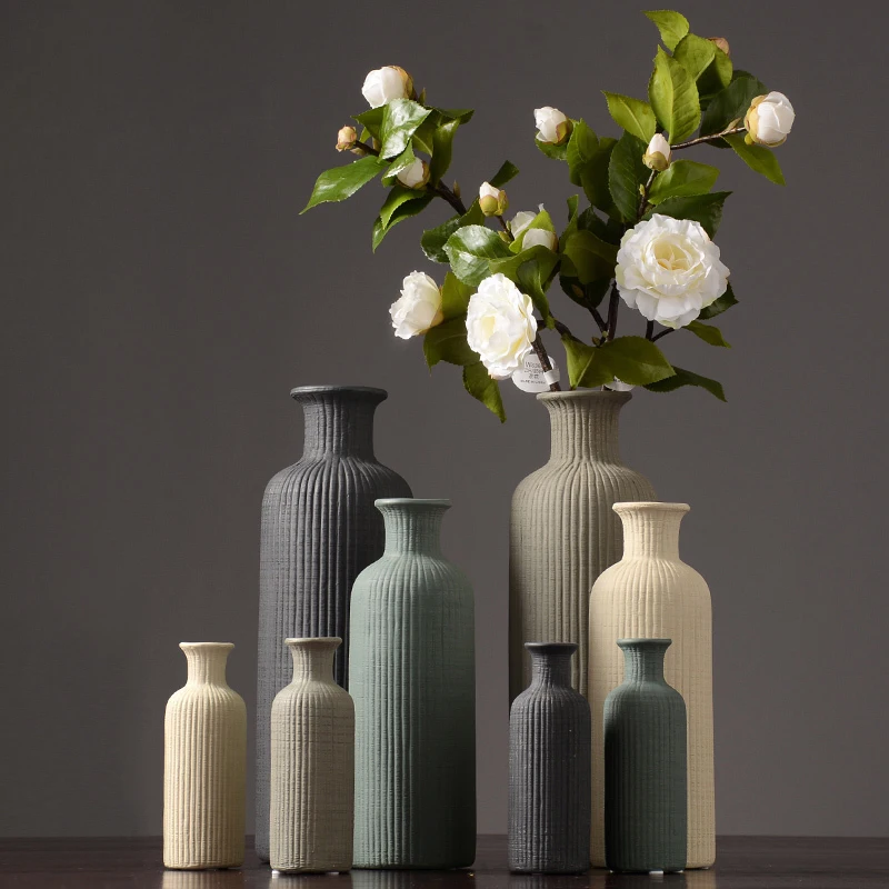 Купите Современная керамическая ваза в полоску, домашнее украшение в сканди...