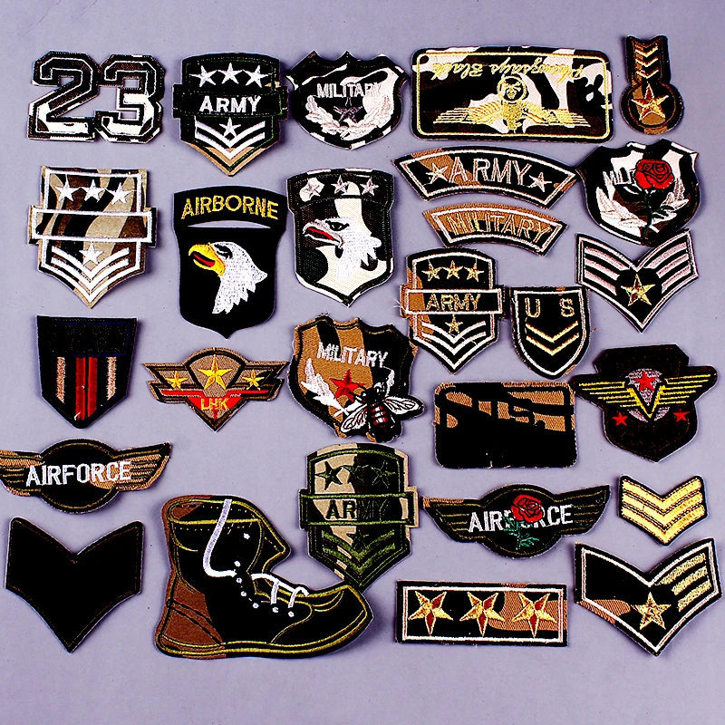 

DIY Army Military Patches Embroidery Iron on Patches For Clothing Flag American Air force Tactical Patch Army Badges On Clothes