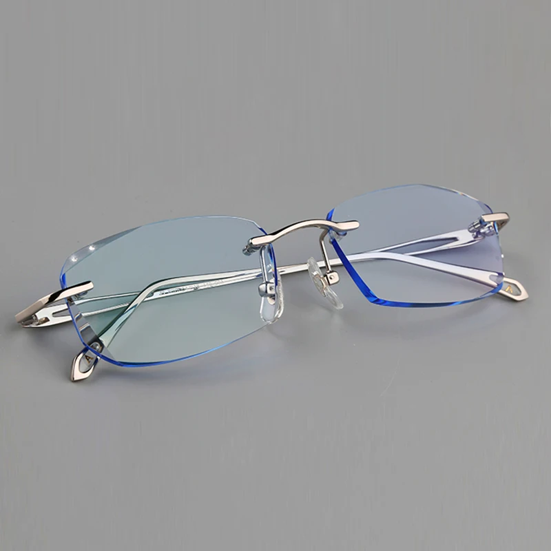 Titanium Frames Rimless Glasses prescription glasses Anti-Reflection For Men Eyeglasses Luxury Male Spectacle Prescription Computer Eye Glasses 651