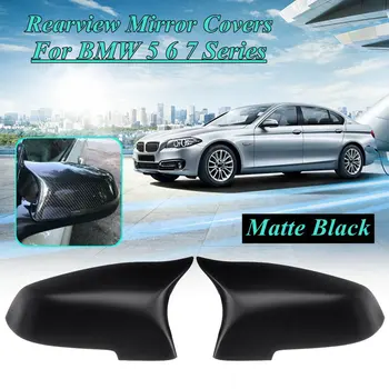

Carbon Fiber Matt Gloss black Rear View Mirror Cover Cap For BMW 5 6 7 Series F10 F11 F12 F13 F18 F07 F06 F02 F01 2013-2016