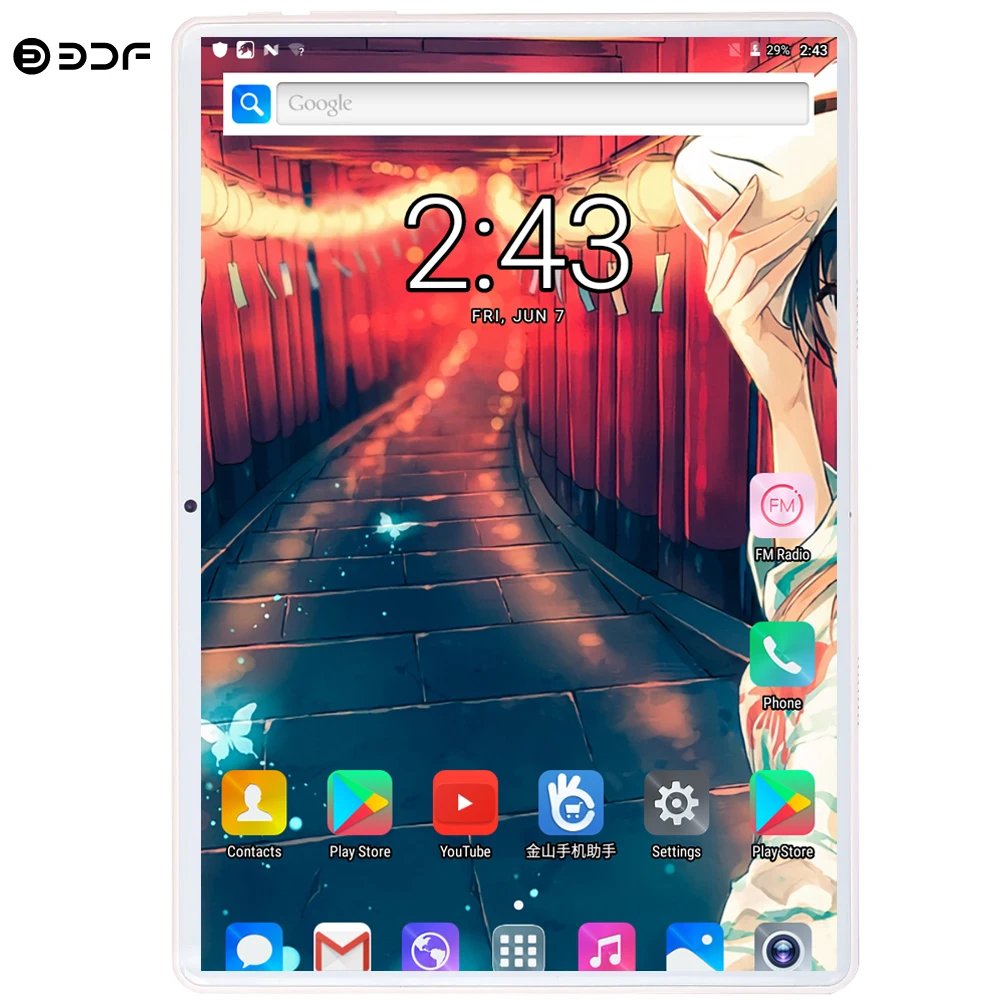 BDF Android 9,0 планшетный ПК Tab Pad 10 дюймов 1920*1200 ips 10/Deca-Core 8 ГБ/128 Гб Две sim-карты 3g/4G LTE телефонный звонок 10,1 "Phablet