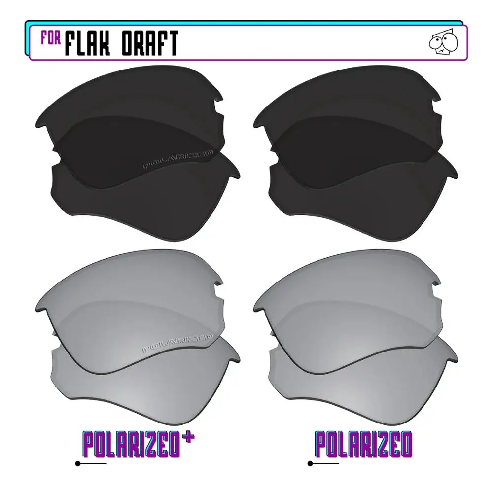 

EZReplace Polarized Replacement Lenses for - Oakley Flak Draft Sunglasses - BlkSirP Plus-BlkSirP