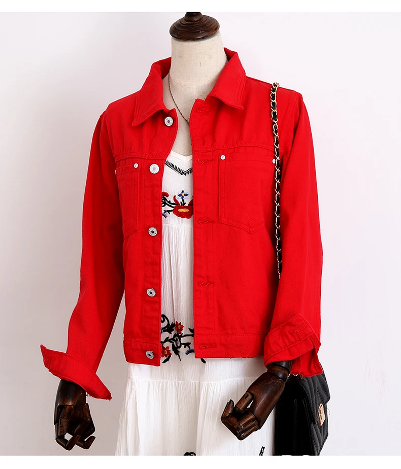 2020春季牛仔外套糖果色百搭上衣INS韩版大码舒适休闲牛仔上衣 (6)