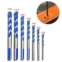 La broca profesional de 3 12mm se utiliza para perforar azulejos, paredes, hormigón, brocas de Metal, taladro de vidrio triangular multifuncional