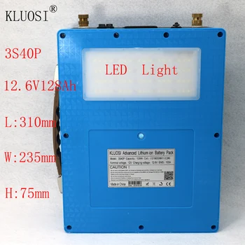 

KLUOSI 12V128Ah 3S40P for LGMH1 12.6V High Power Capacity Li-Ion Battery Pack for Inverter Outdoor Power Supply Outdoor Lighting
