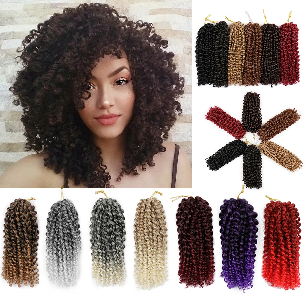 Marley Crochet Pelo Rizado Extensiones Para Las Mujeres Ombre Corto Trenzado Afro A Granel Colorido Rizado Pelo Sintetico Para Afri Americano Trenzas De Marley Aliexpress