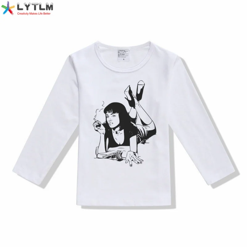 LYTLM/футболка с рисунком целлюлозы Детская футболка с длинными рукавами Anniversaire Enfant, винтажные футболки летняя одежда для маленьких девочек топ для девочек