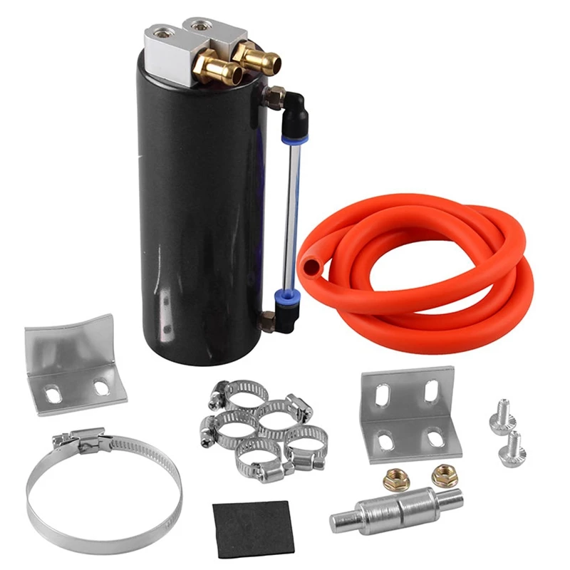 

Universal 450Ml Aluminum Racing Oil Catch Tank/Can Round Can Reservoir Turbo Oil Catch Can