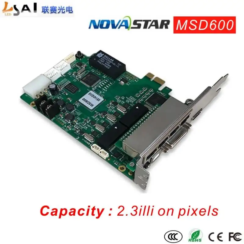 Sending card MSD600 Product Type Controller Capacity 2.3 million pixels Supply Voltage AC-100-240V-50/60HZ