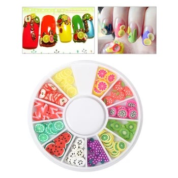 

5pcs Fruit Slice Nail Sticker 12 Grids Nail Art Fruit Slices Nail Decals