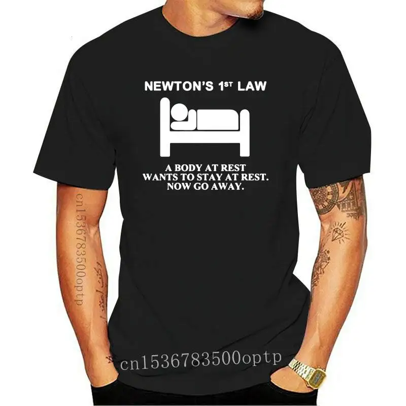 Футболка с надписью New 2021ton's First Law футболка из 100% хлопка защитой от отдыха