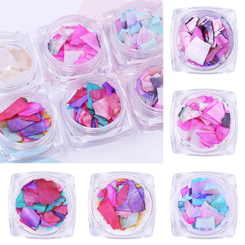 

6 Box/Set Irregular Seashell Slices For UV Gel Nail Art Rhinestone Mixed Size 3D Nail Art Decorations DIY Beauty Designs
