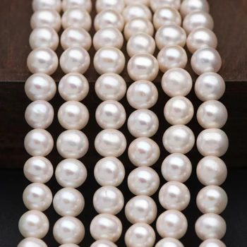 

White Freshwater Pearls 6-6.5mm Near Round, Natural Potato Pearl Beads (PL05-5)/ 15.5" Full strand