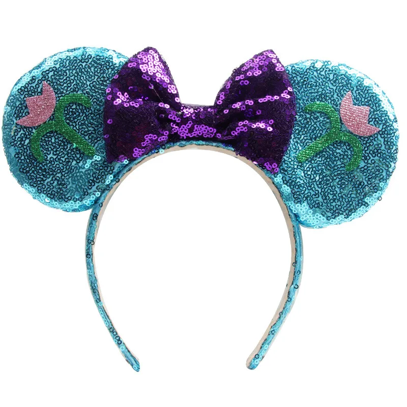 Sequin Minnie Mouse Headband Child Girl Hair Accessories Hairs Bows Headwear Performance Mickey Party Decoration Christmas Gifts