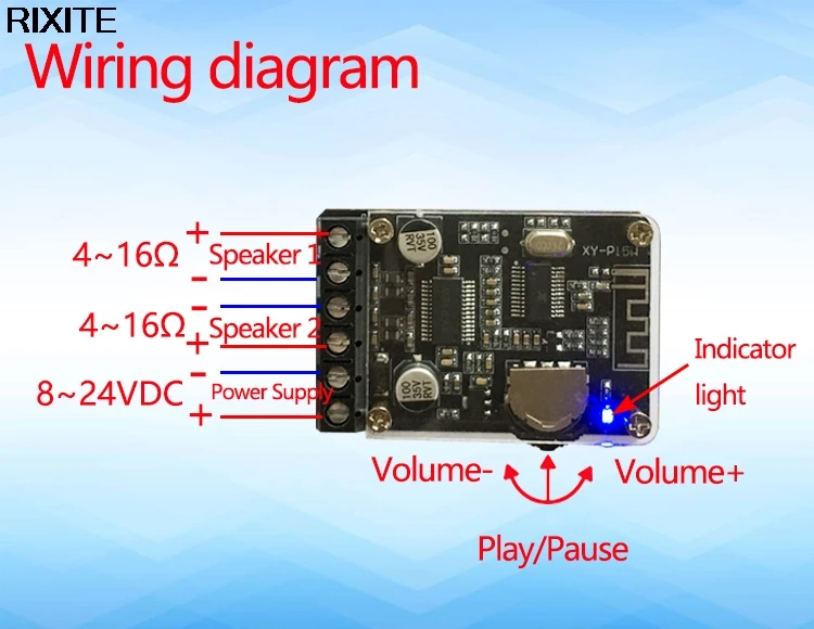 New Bluetooth 5.0 Stereo 30W+30W Audio High Power Digital Amplifier Power Amplifier Board XY-P15W